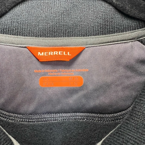Merrell Mens Sweater Weather Full Zip Jacket Black Pockets Fleece Cozy Sz Medium - Picture 2 of 13